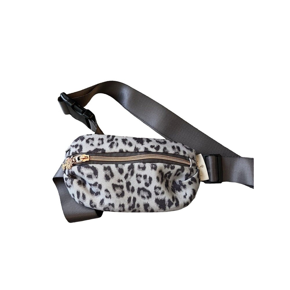 Oak and Reed Leopard Belt Bag Fanny Pack Gray Adjustable Waist Crossbody Bag